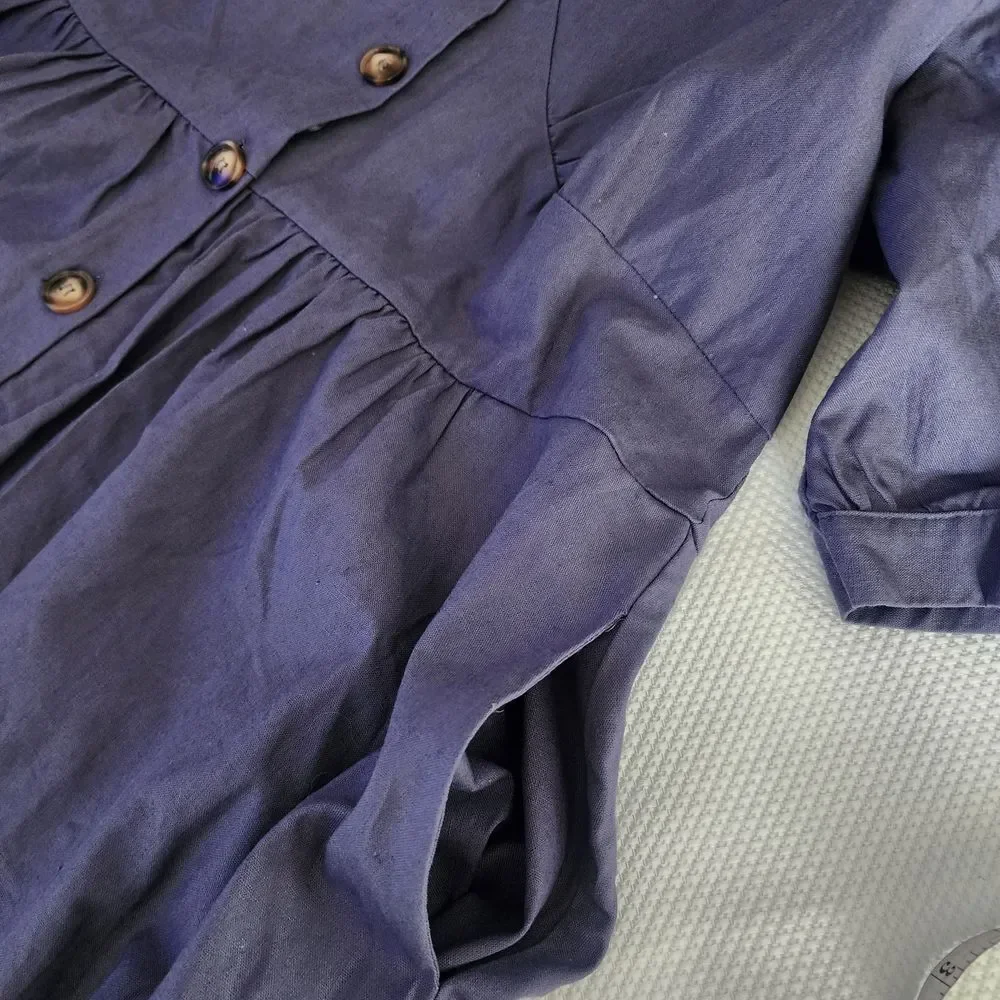 City Chic Sunset Stroll Dusty Lilac Midi Dress with Button Detail - Picture 14 of 16